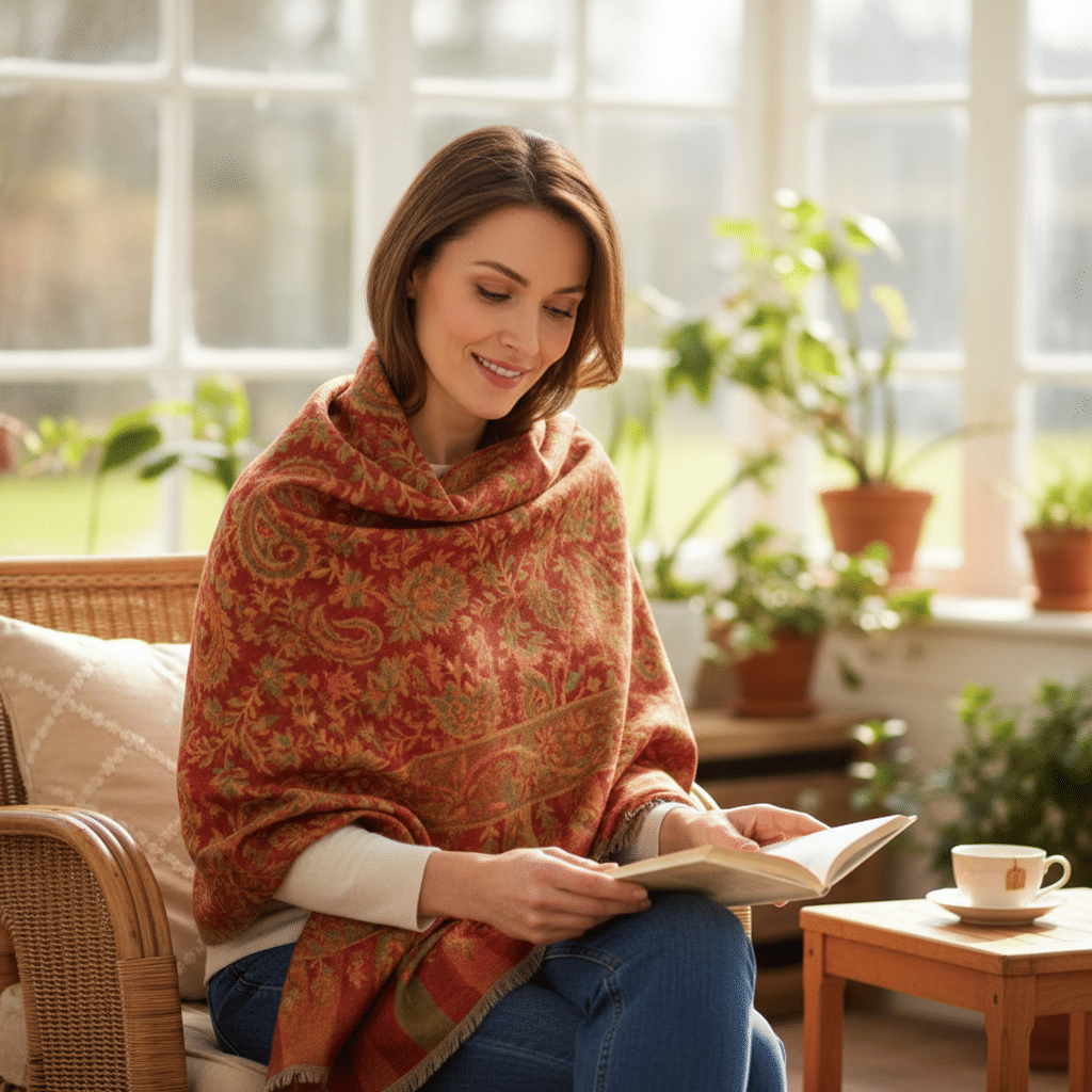 Maroon Pashmina Shawl For Women